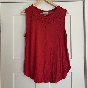 Old Navy Red Cutout Rayon Tank L